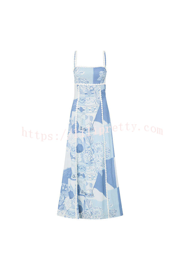 Abito Mediterranean Embroidered Summer Maxi Dress