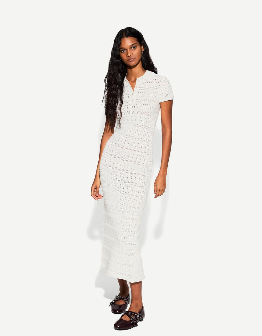 Felicia Open-Knit Dress