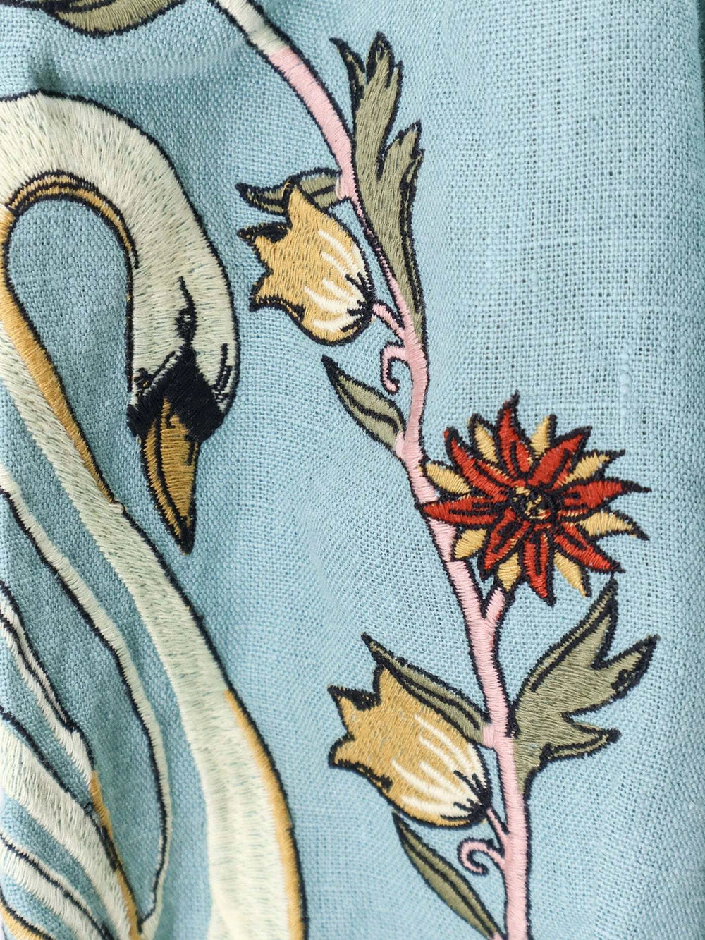 Katrielle Sky Blue Embroidered Midi Dress