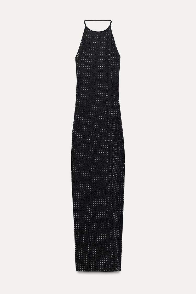 Halter Rhinestone Dress
