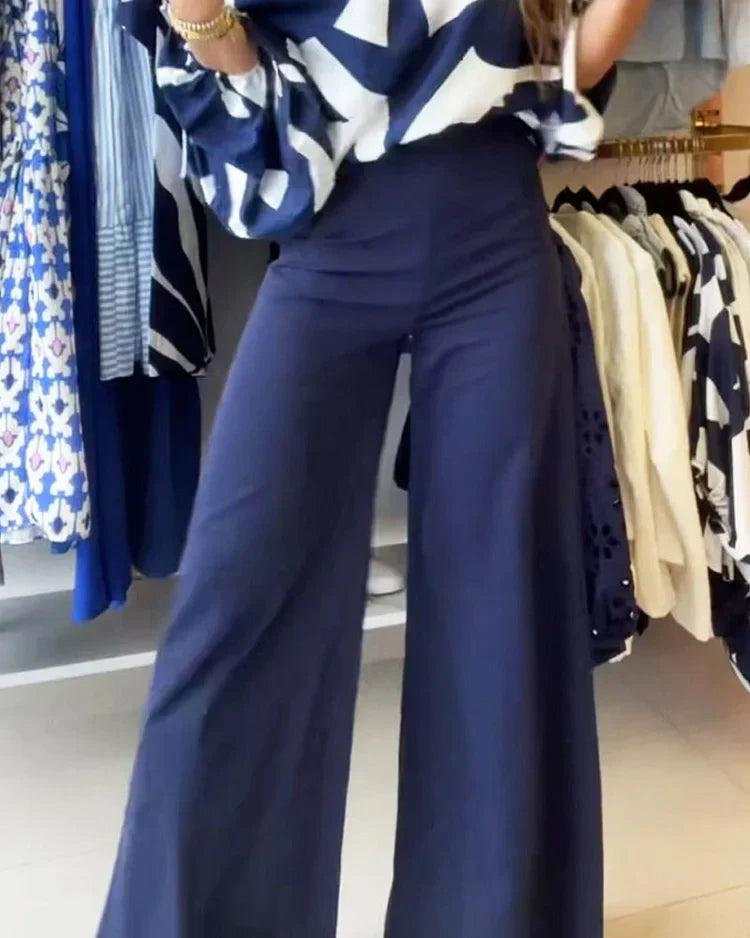 Joanna Printed Two-Piece Loungewear