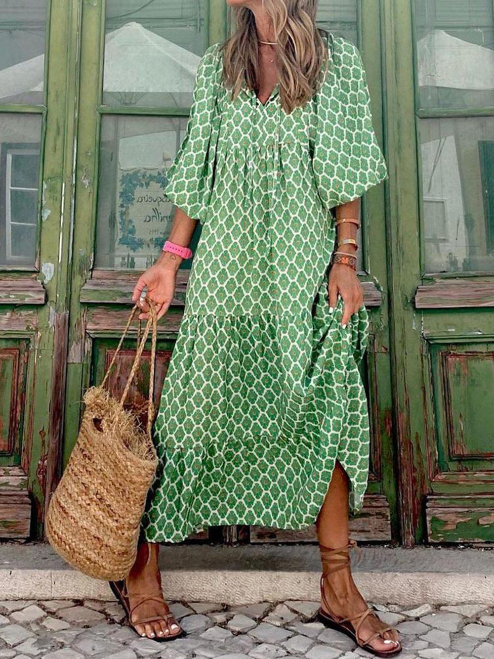 Ingrid Puff Sleeve Maxi Dress