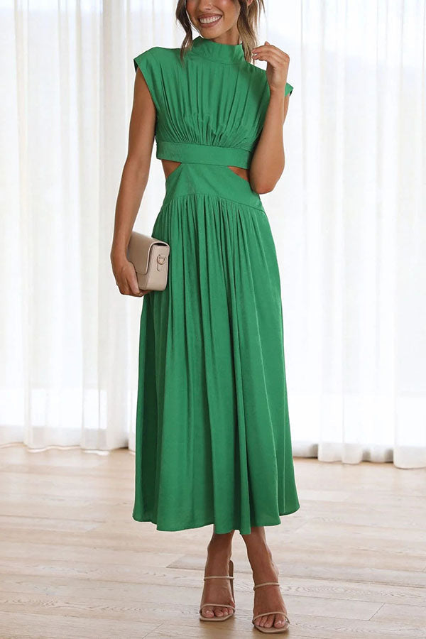 Quincy Cutout Midi Dress with Side Pockets for Summer