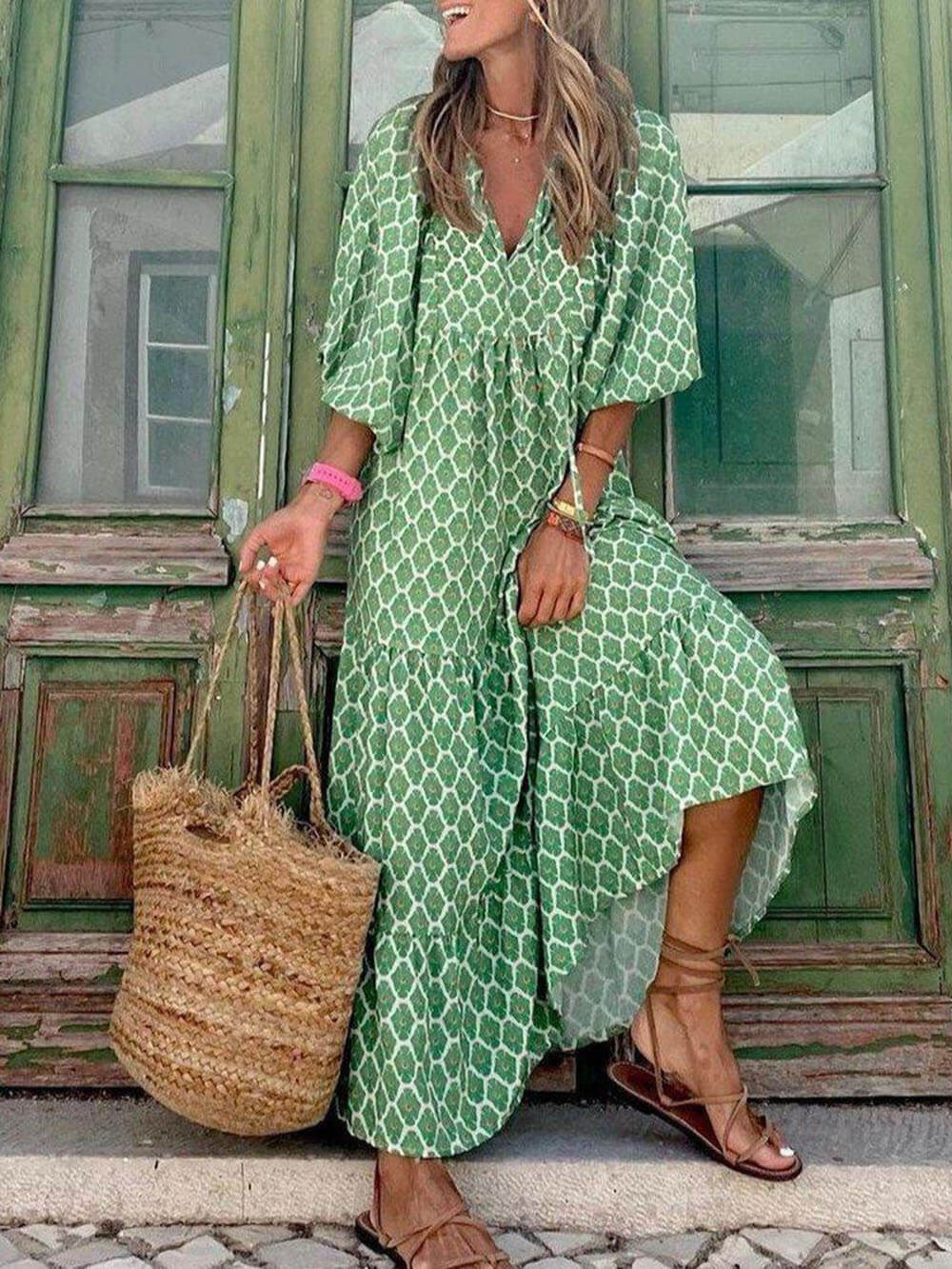 Aeryl Boho-Maxi Dress Print