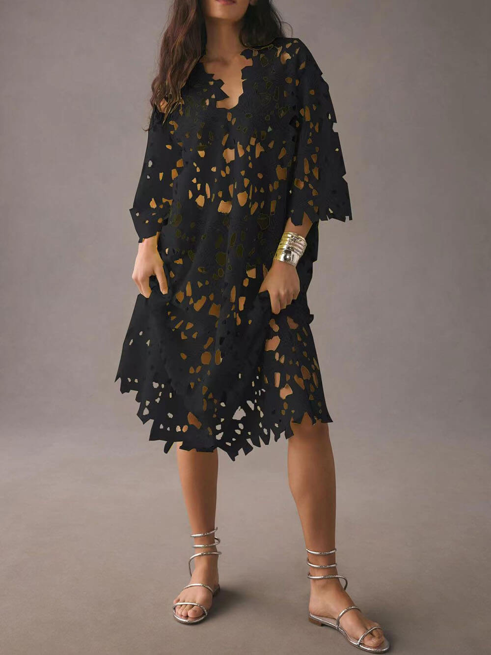 Strand-Midikleid Midi Dress Lace Lace Overlay