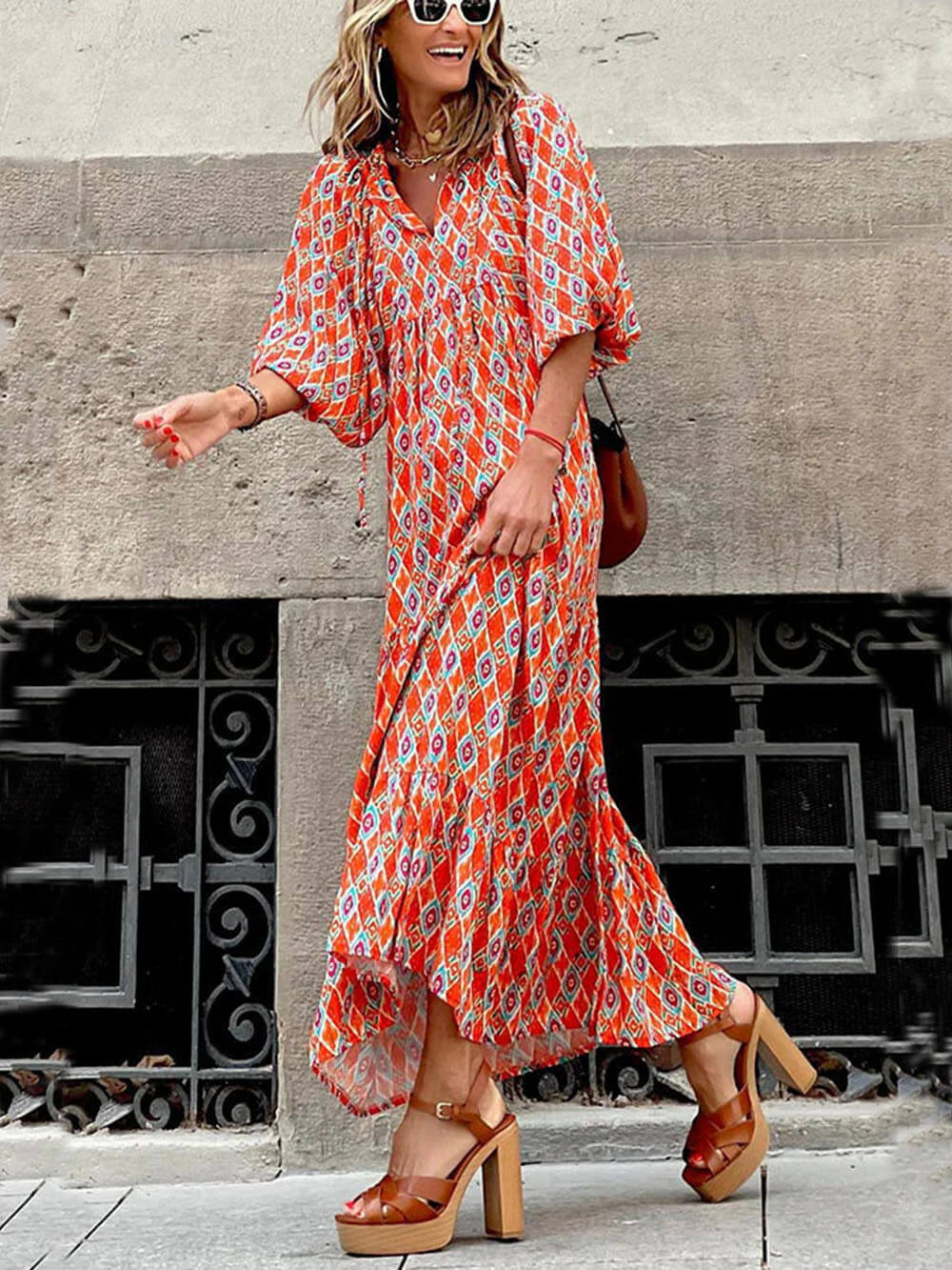 Aeryl Boho-Maxi Dress Print