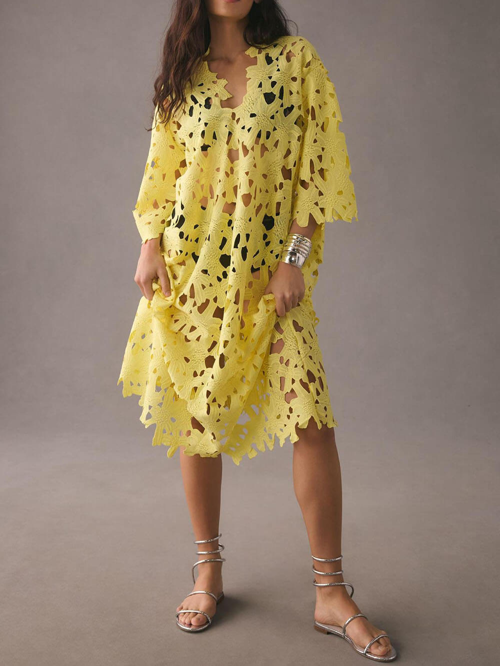 Strand-Midikleid Midi Dress Lace Lace Overlay