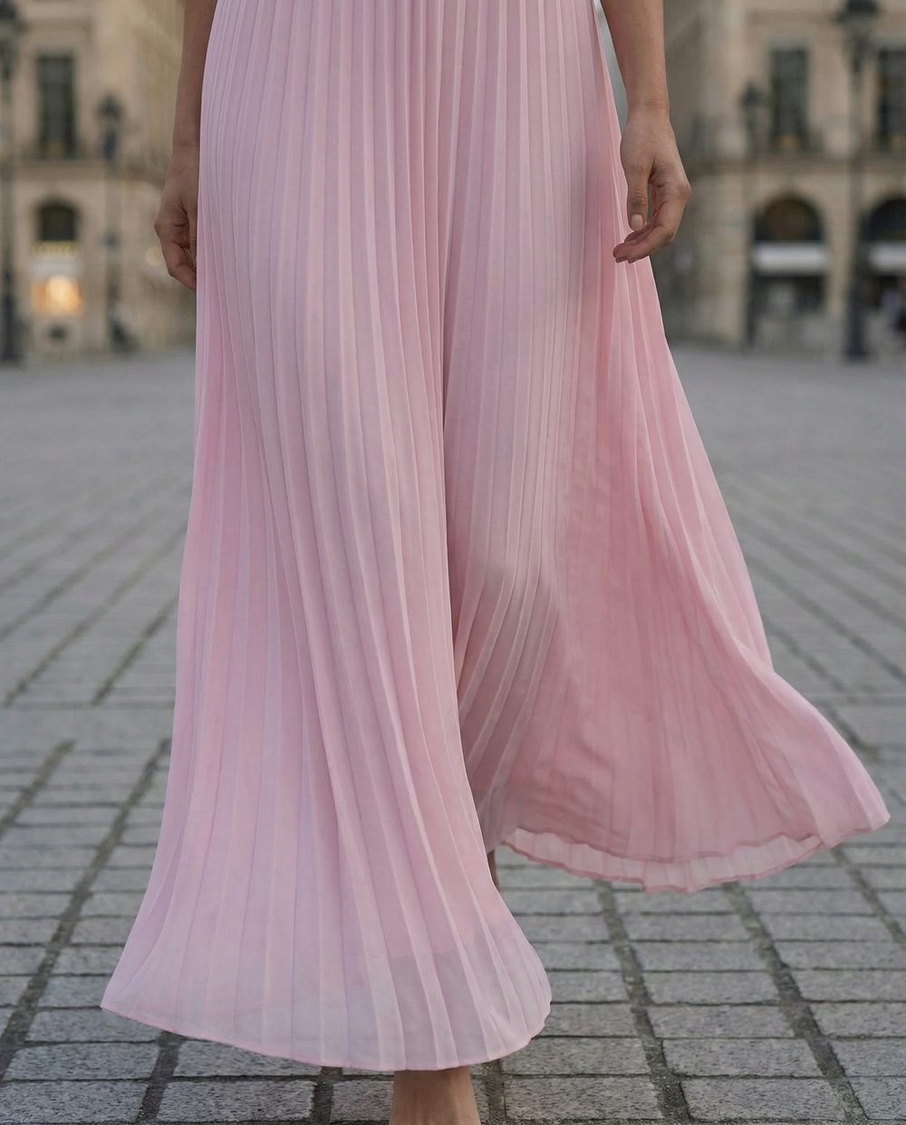 Grace Elegant Strapless A-Line Pleated Maxi Dress