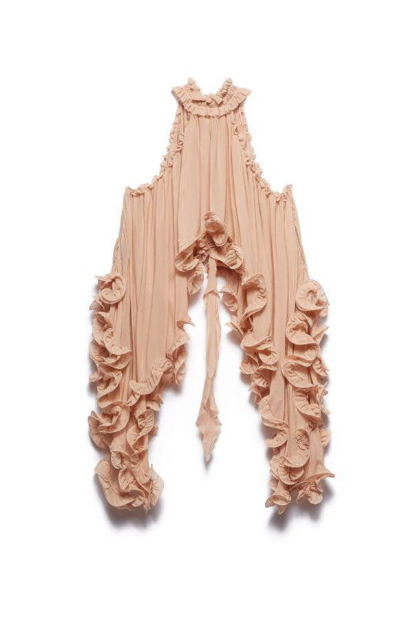 Romantic Drama Halter Ruffle Top