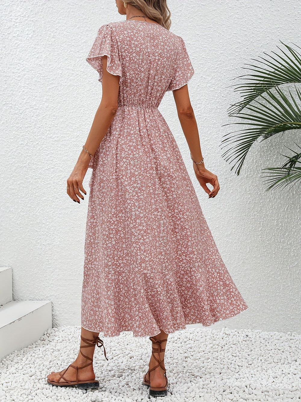 Indie Floral Dress With Lacing