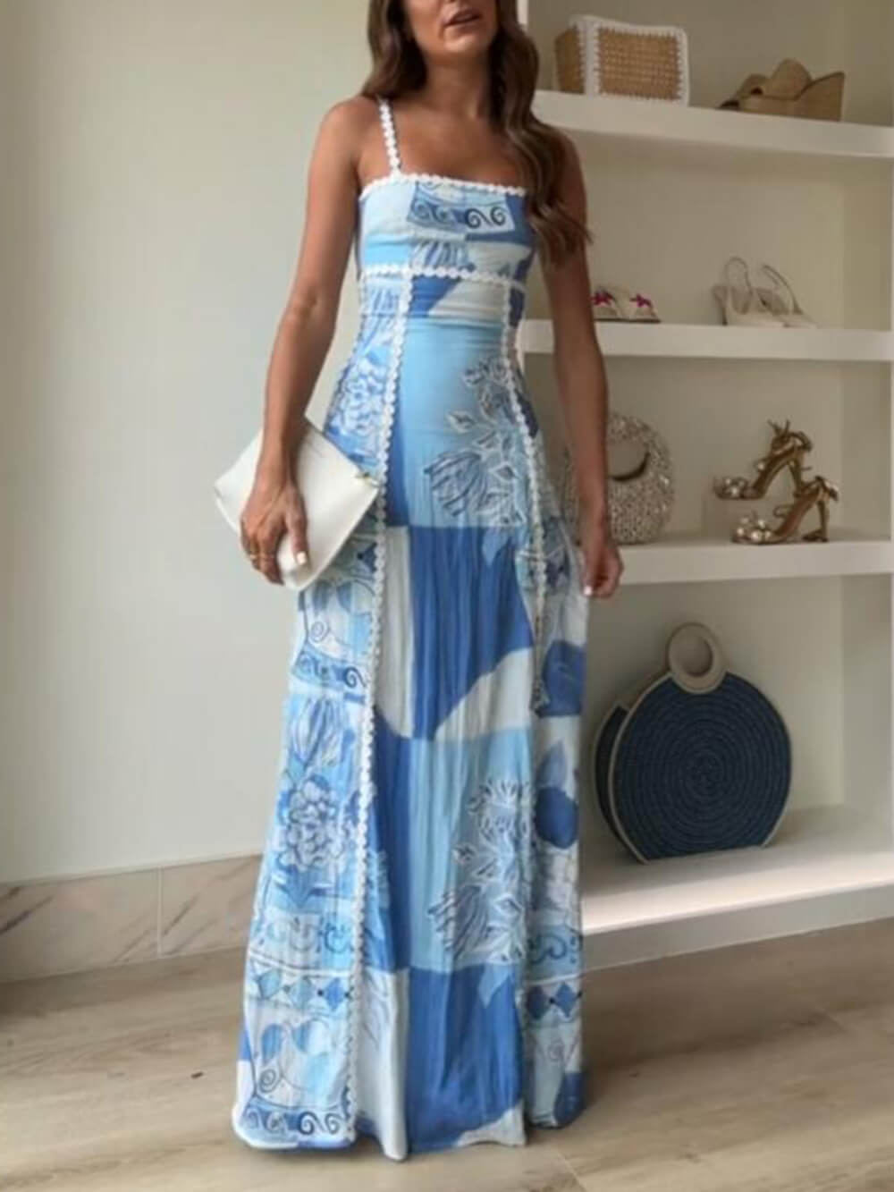 Abito Mediterranean Embroidered Summer Maxi Dress