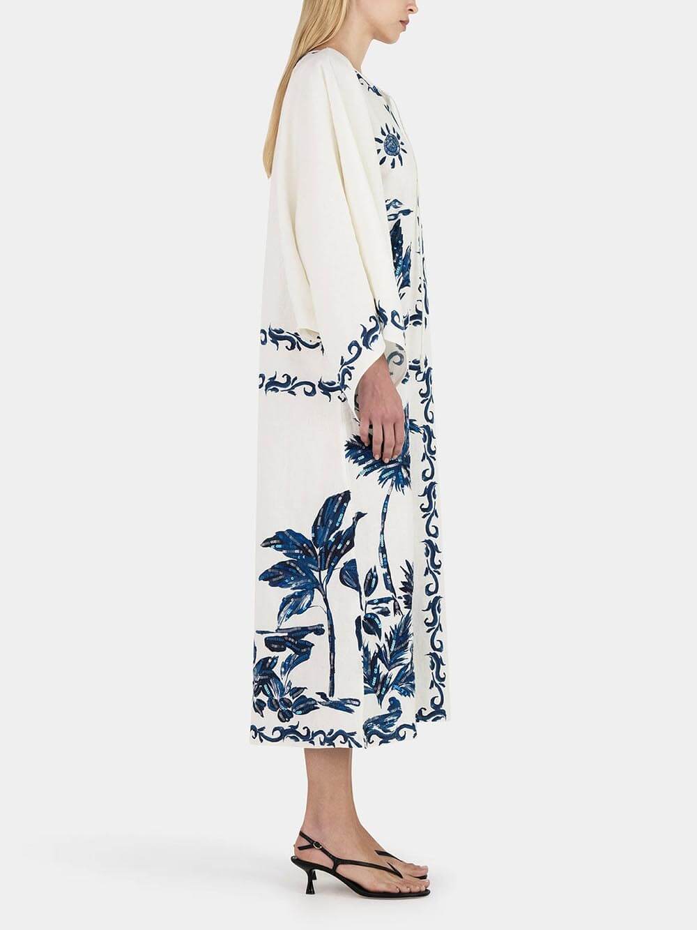 Vintage Hawaiian Sequin Oversized Midi Dress