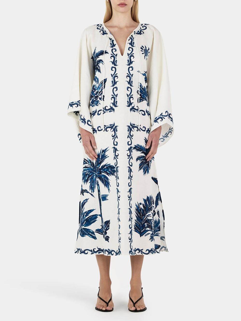Vintage Hawaiian Sequin Oversized Midi Dress