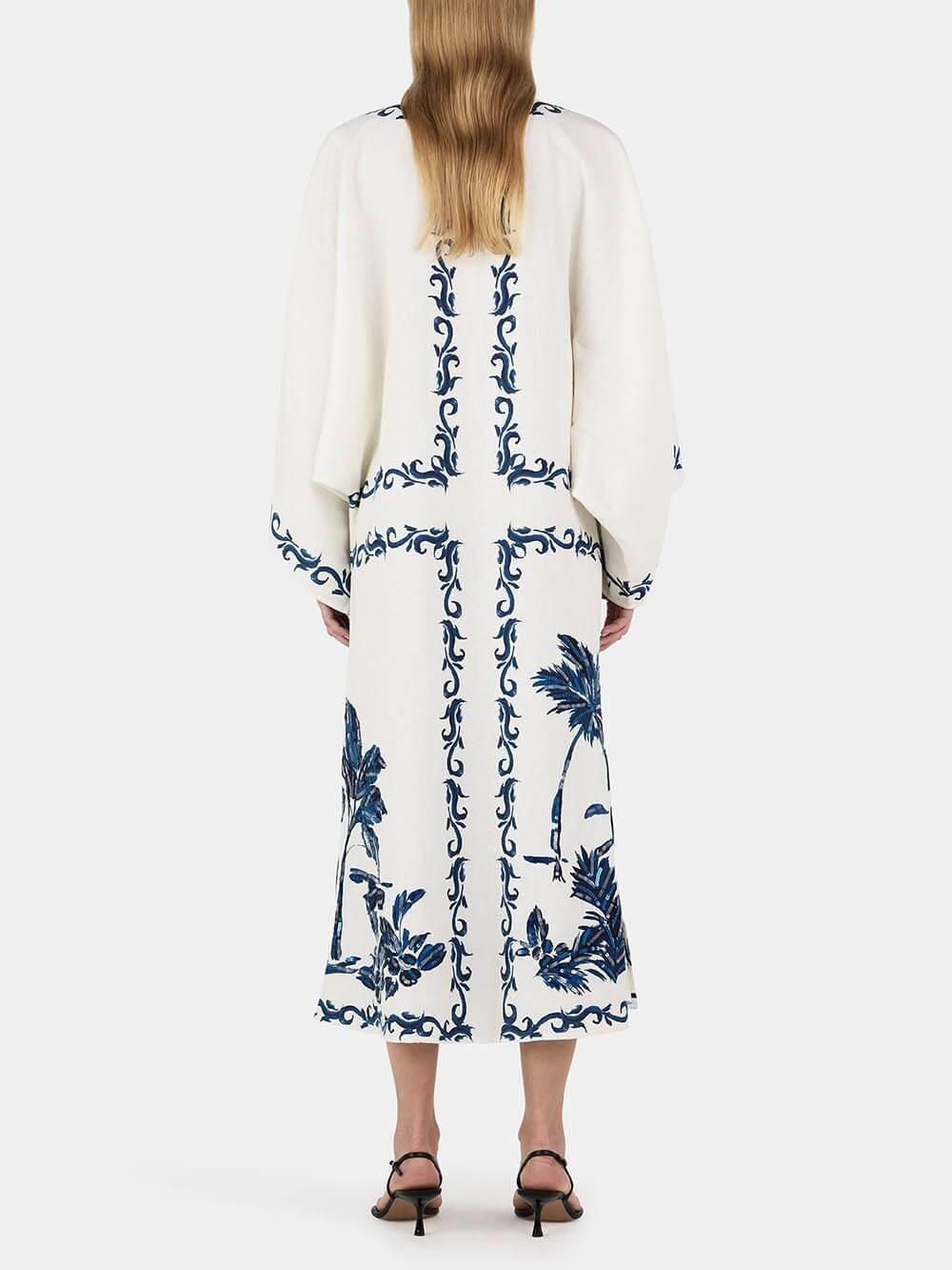 Vintage Hawaiian Sequin Oversized Midi Dress