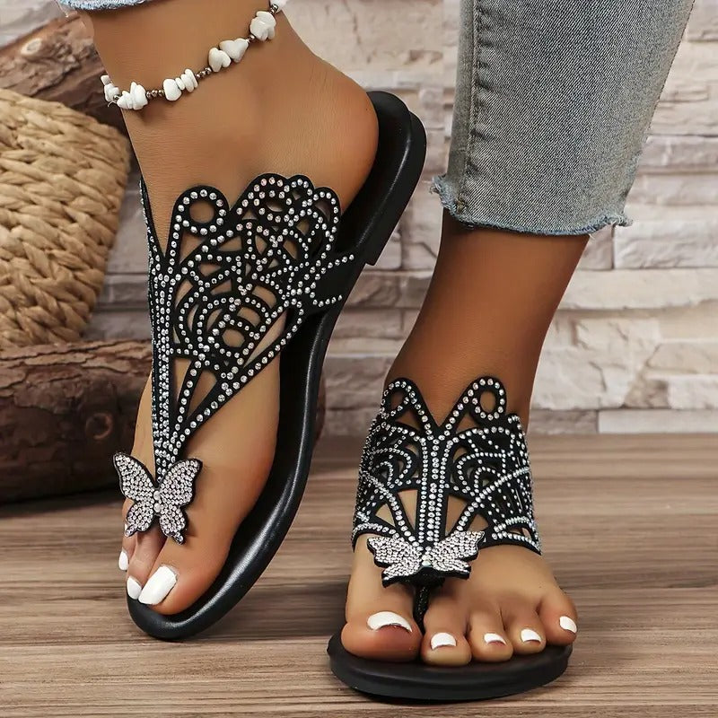 Ellie Faux Leather Cushioned Comfort Slide Sandals