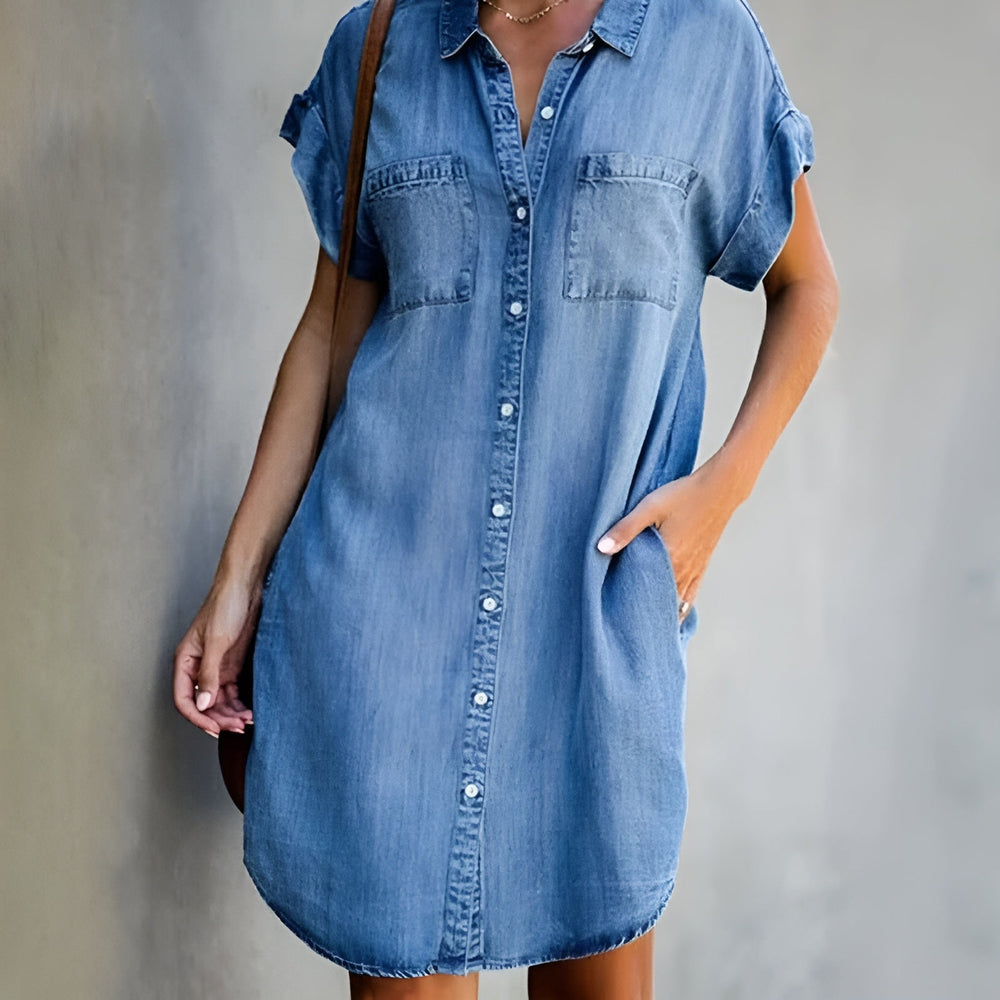 Oaklee Casual Button-Down Shirt Dress