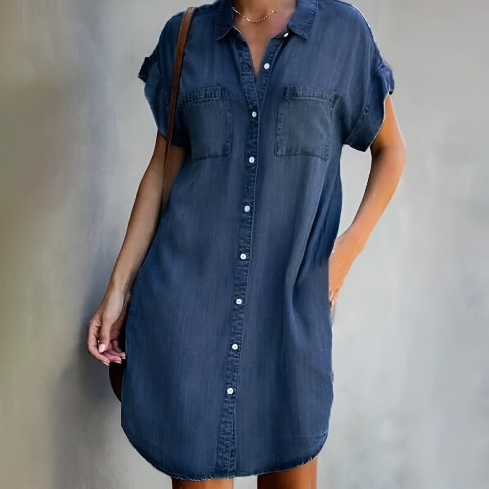 Oaklee Casual Button-Down Shirt Dress