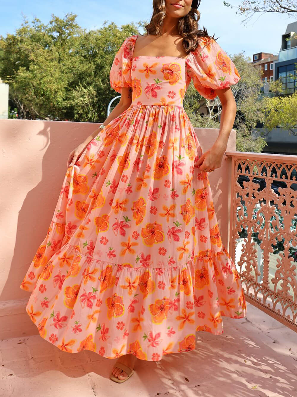 Floral Puff Dress
