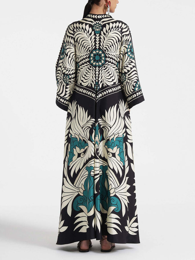 Elvara Floral Contrast Dress for Elegant Occasions