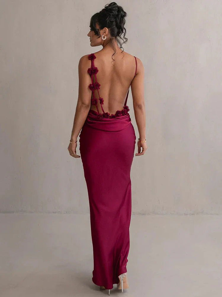 Nina Luxurious Silk Ruffle Party Dress
