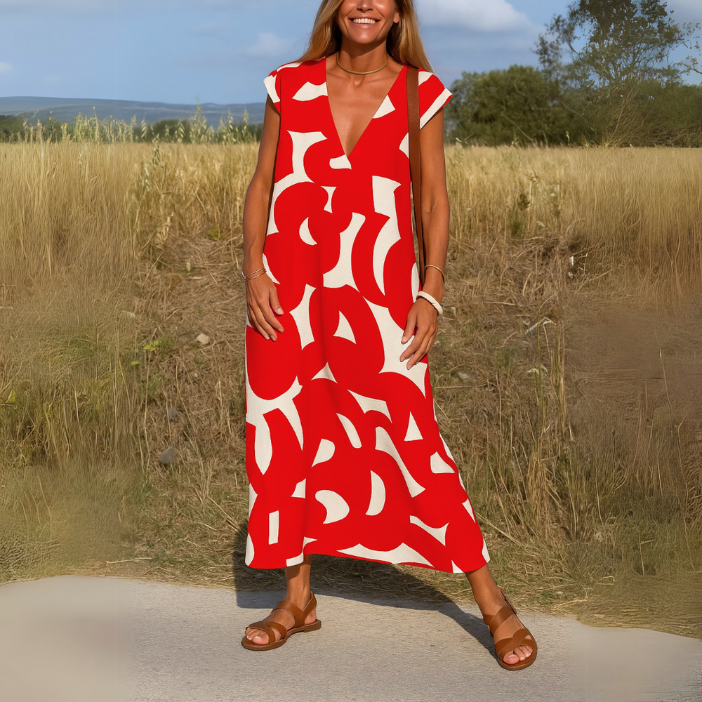 Valérie V-Neck Flowing Dress
