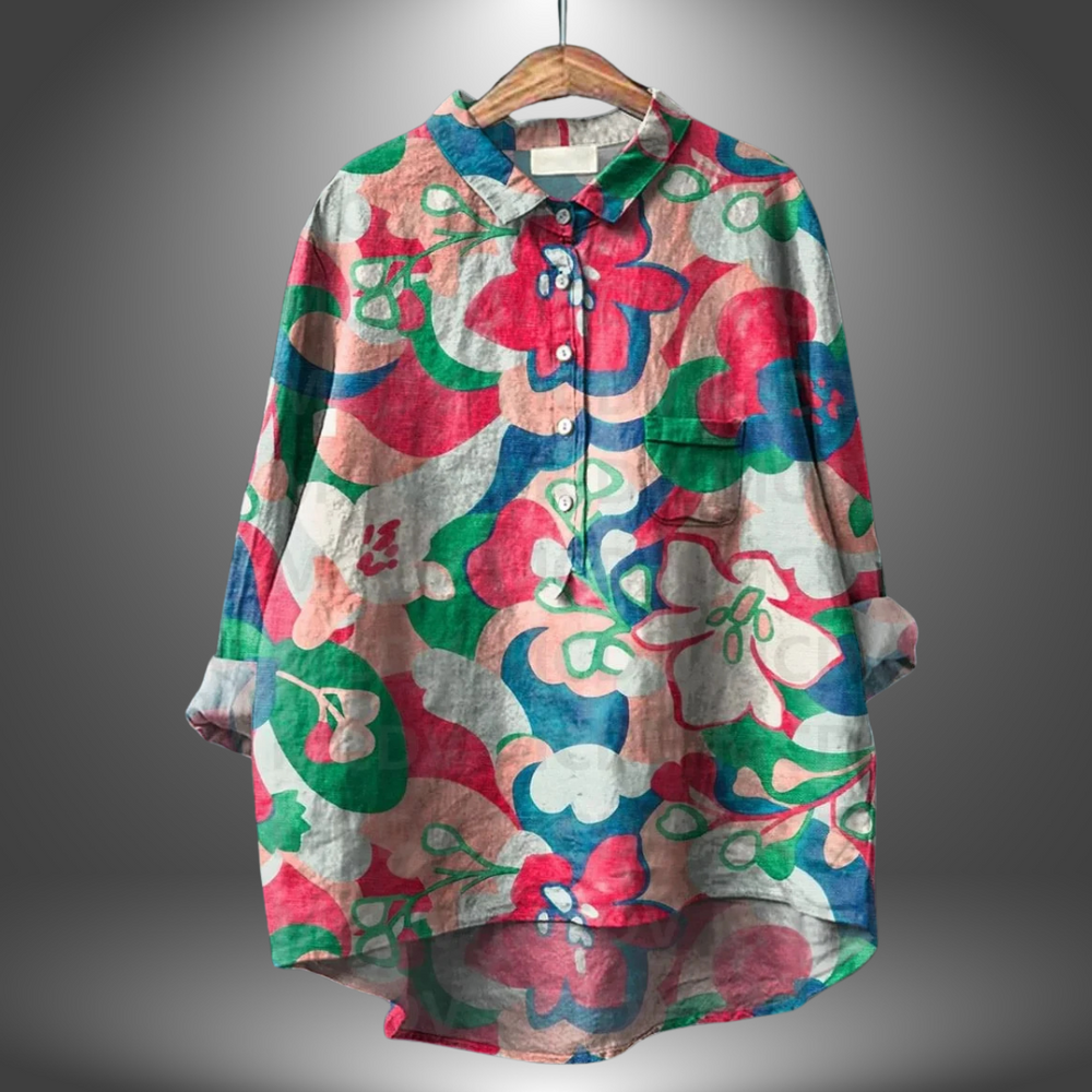 Camila Handcrafted Floral Print Cotton Button-Down Shirt