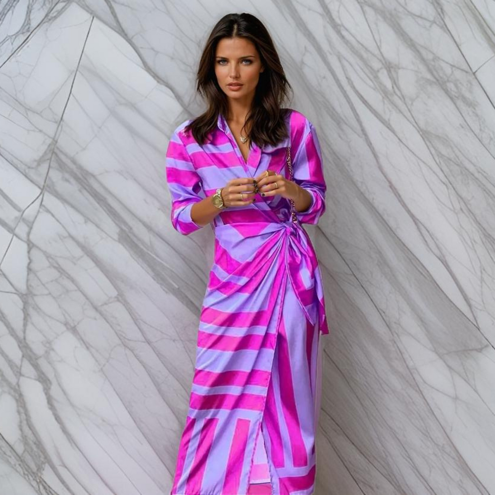 Clara Wrap Dress in Vibrant Print for Spring and Summer