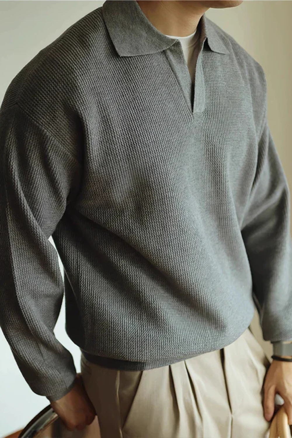 Ellison Fine-Knit Breathable Comfortable Polo Shirt Top