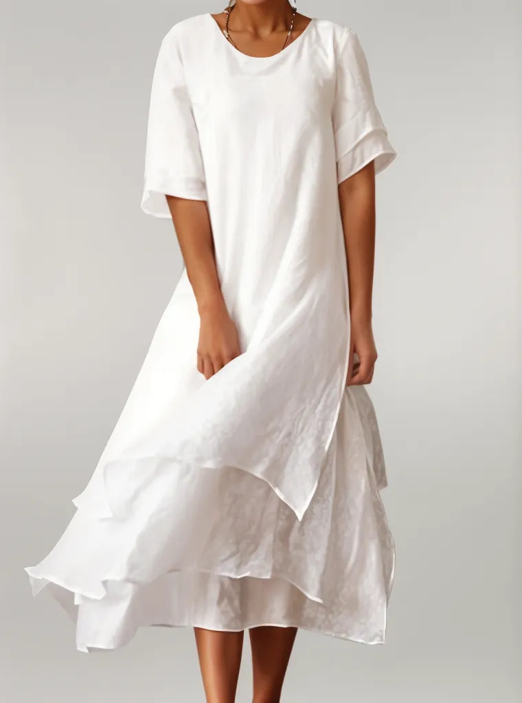 Thalia Long Sleeve Cotton Wool Full Length Maxi Dress