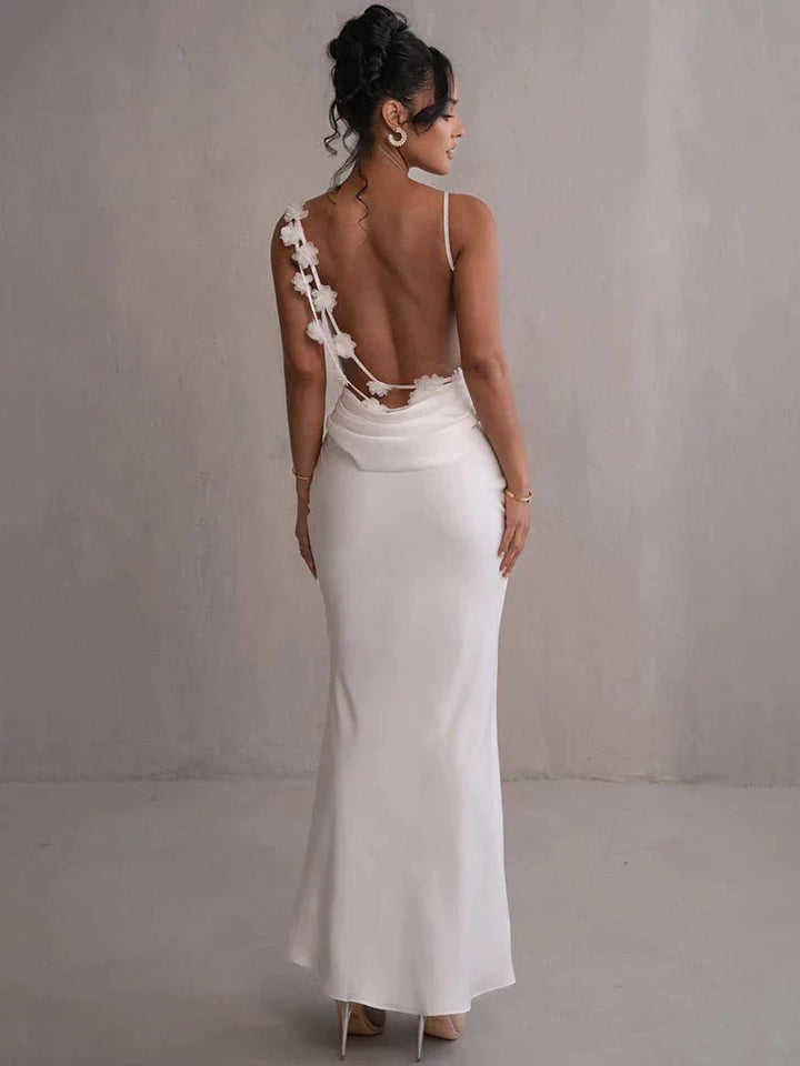 Nina Luxurious Silk Ruffle Party Dress