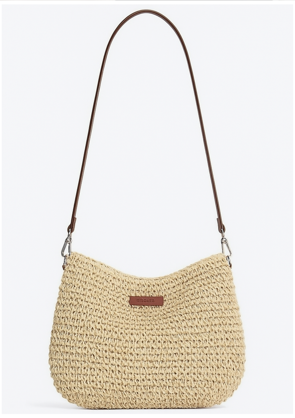 Eryln Straw Shoulder Bag in Beige