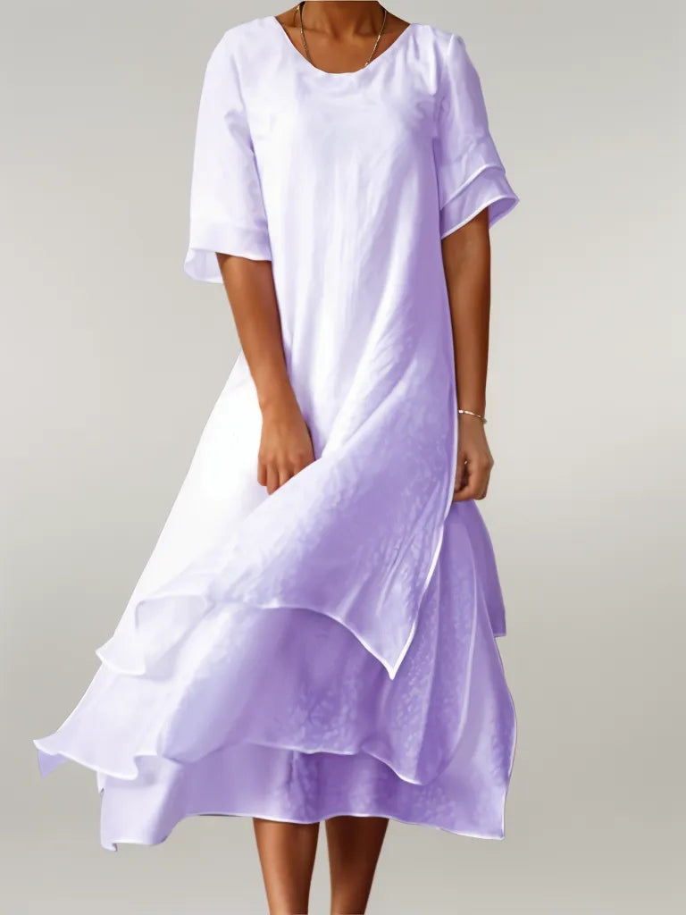 Thalia Long Sleeve Cotton Wool Full Length Maxi Dress