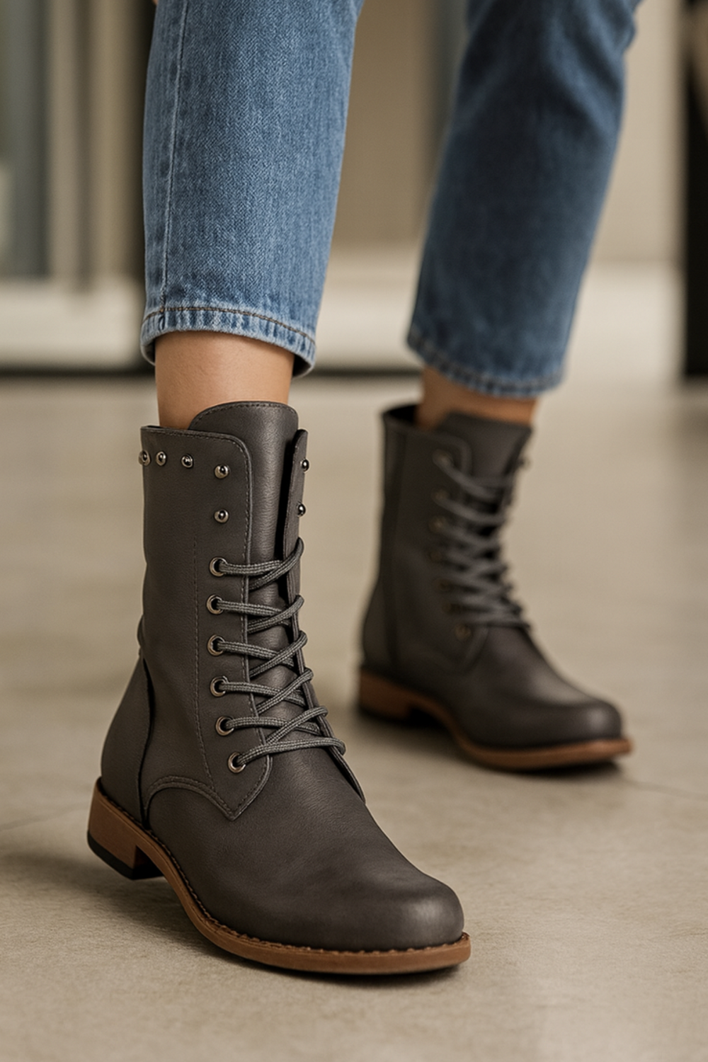 Shanaia Lace-Up Ankle Boots