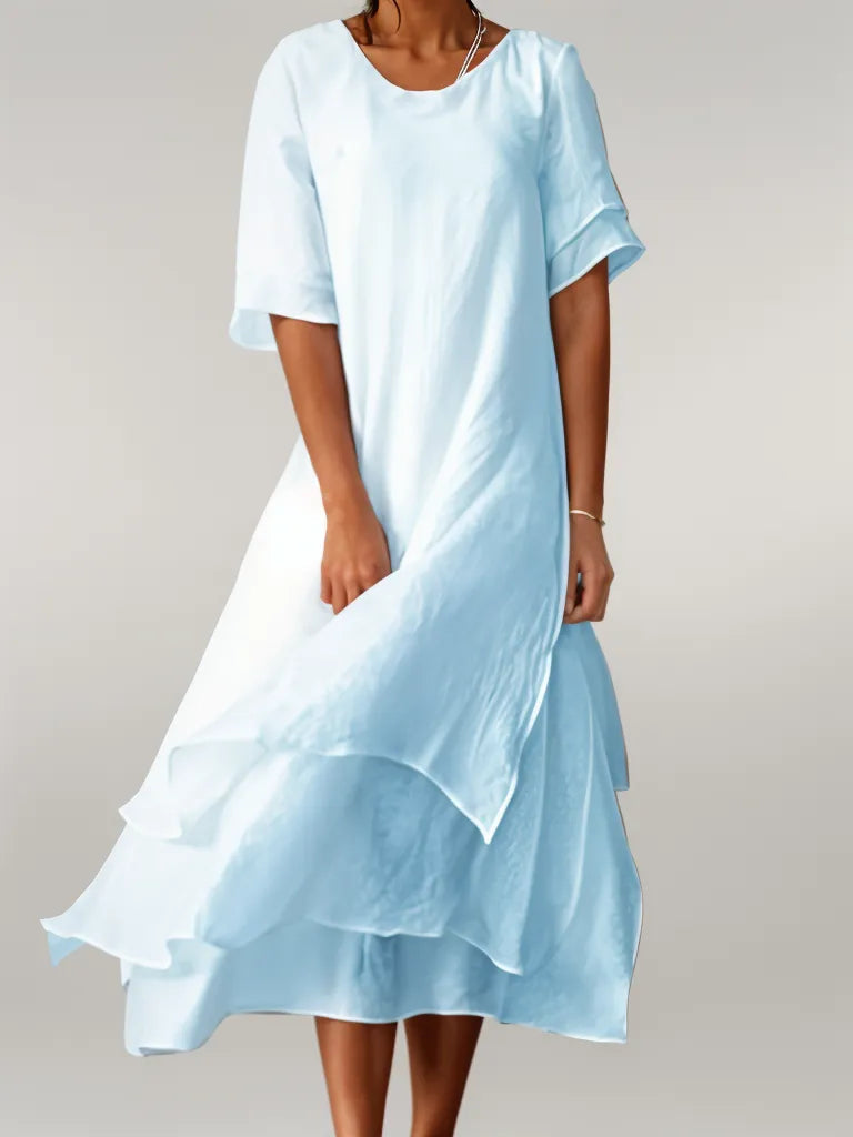 Thalia Long Sleeve Cotton Wool Full Length Maxi Dress