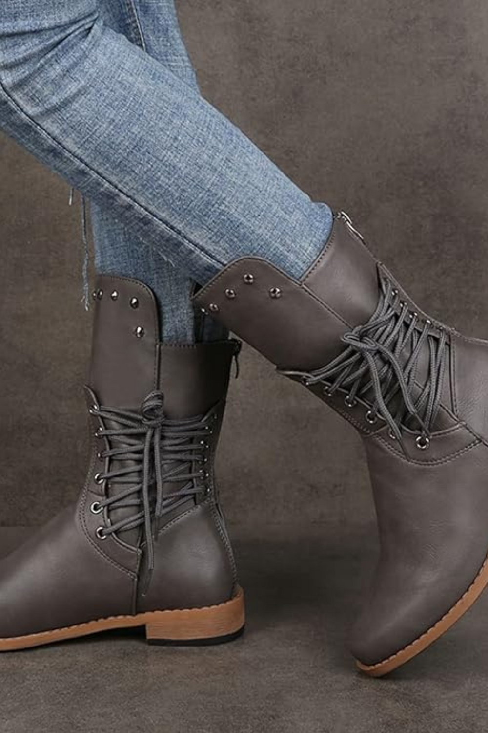 Shanaia Lace-Up Ankle Boots
