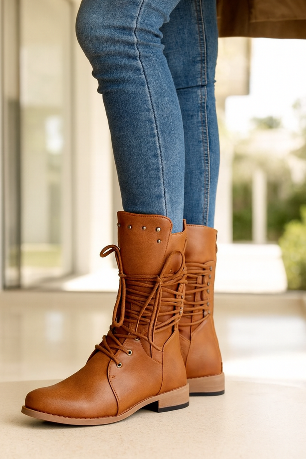 Shanaia Lace-Up Ankle Boots