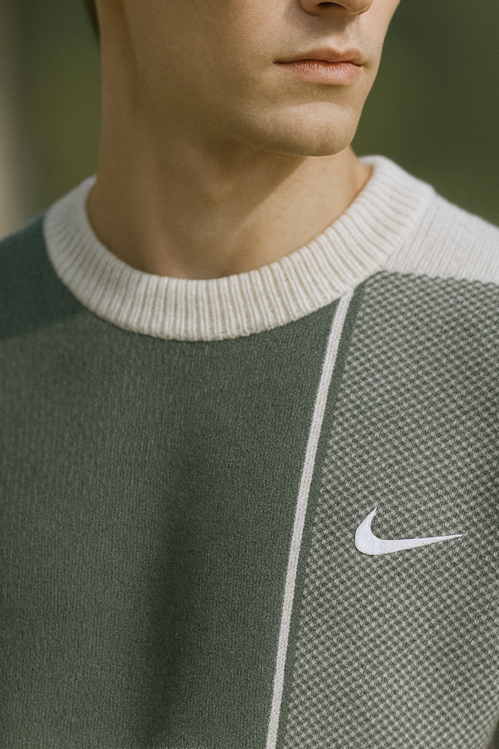 Harrison Checkered Knit Crew Neck Sweater
