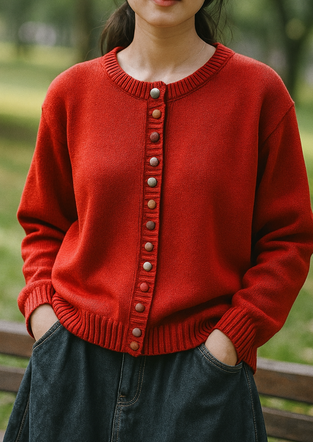 Lisa Button-Front Cardigan