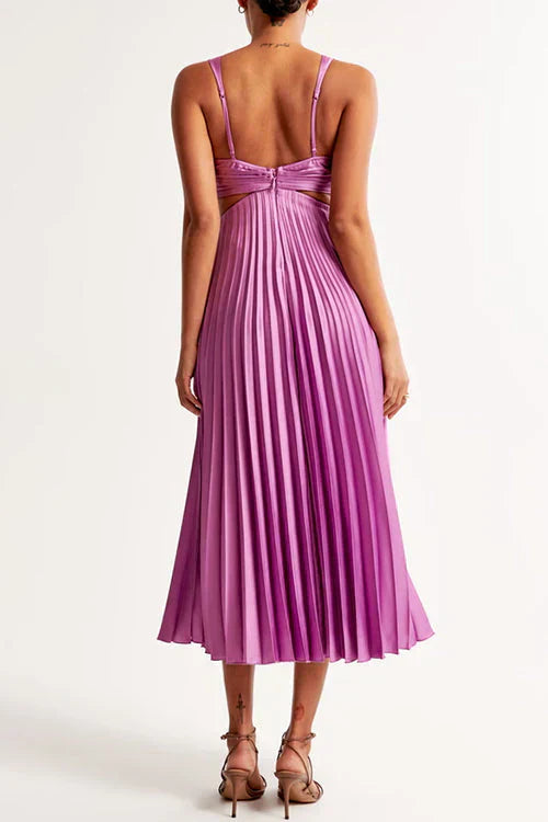 Madeleine Pleated Cut-Out Maxi Dress