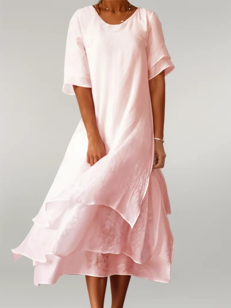Thalia Long Sleeve Cotton Wool Full Length Maxi Dress