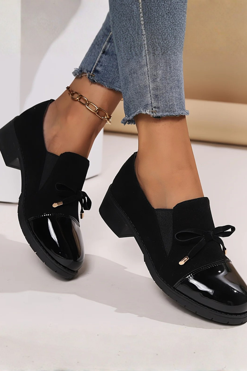 Beth Slip-On Bow-Detail Loafers Shoes Durable Shoes