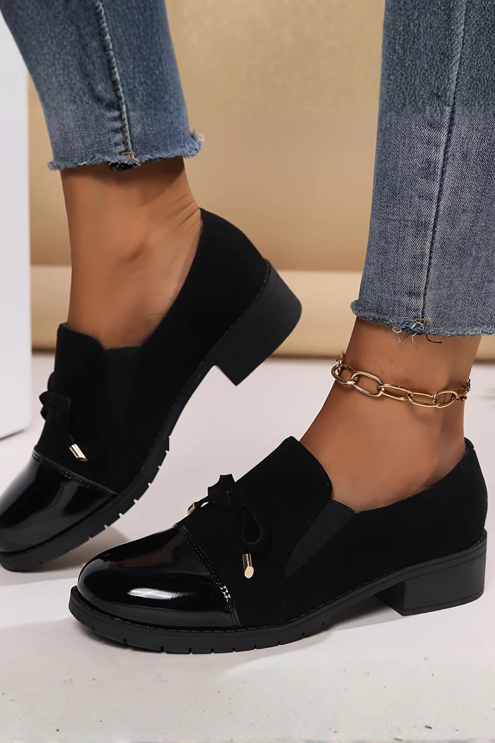Beth Slip-On Bow-Detail Loafers Shoes Durable Shoes