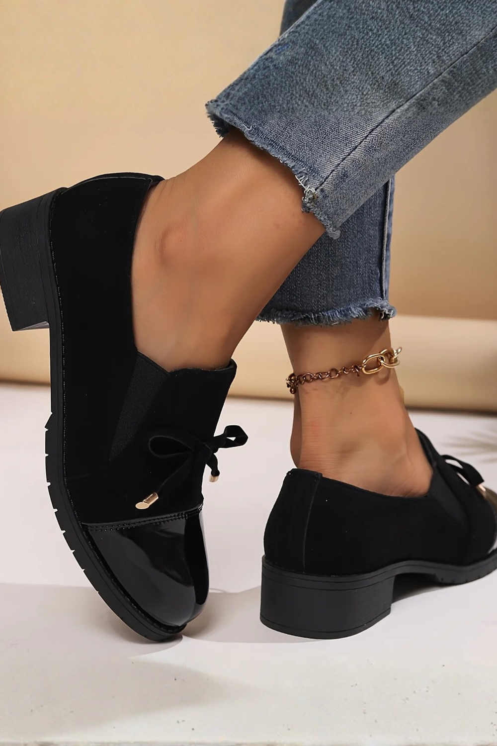 Beth Slip-On Bow-Detail Loafers Shoes Durable Shoes