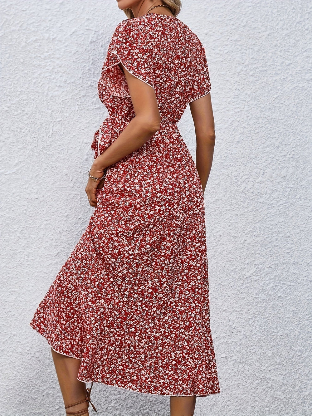 Indie Floral Dress With Lacing