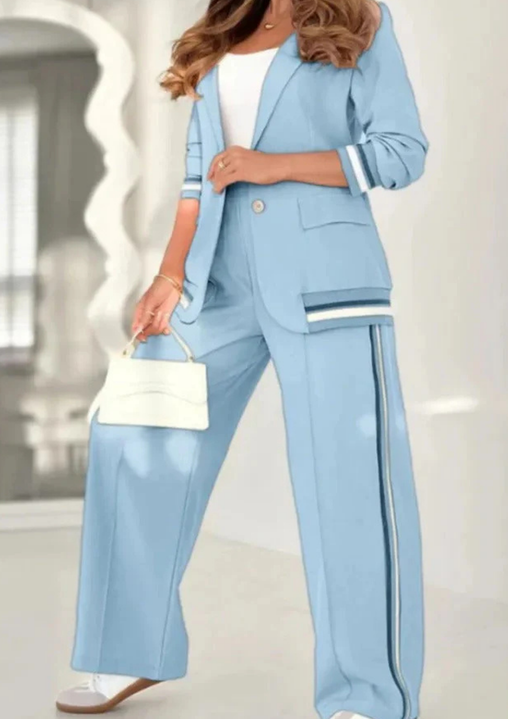 Nessa Zip-Top Lounge Set in Blue for All-Day Comfort