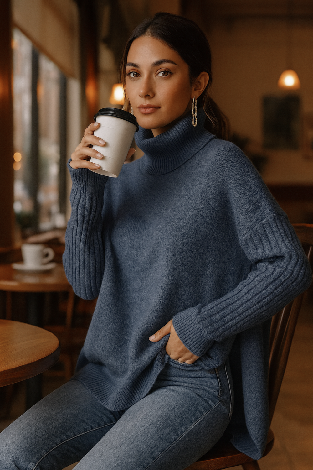 Bridgette Long Turtleneck Sweater