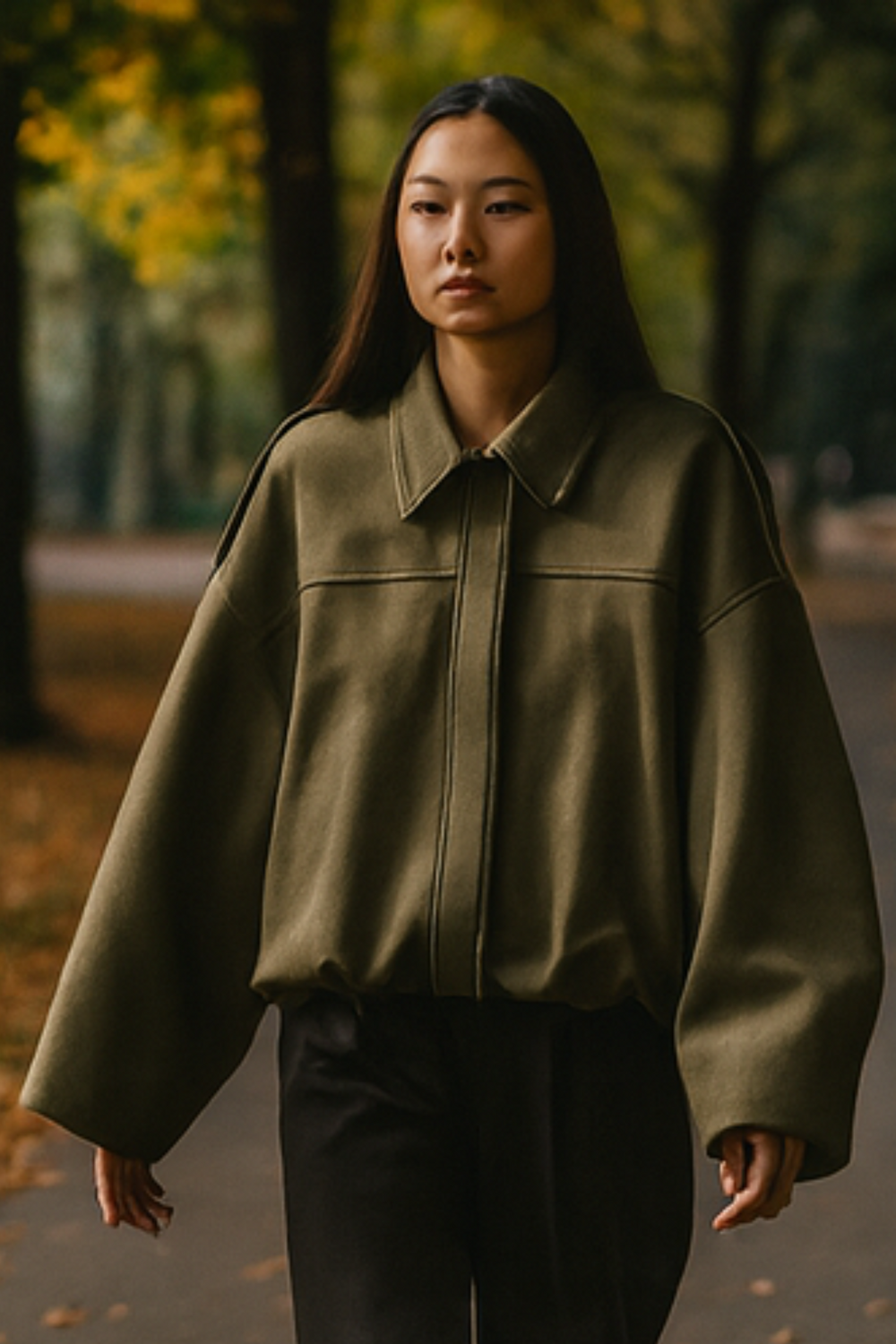 Nala Vintage Oversized Jacket in Green