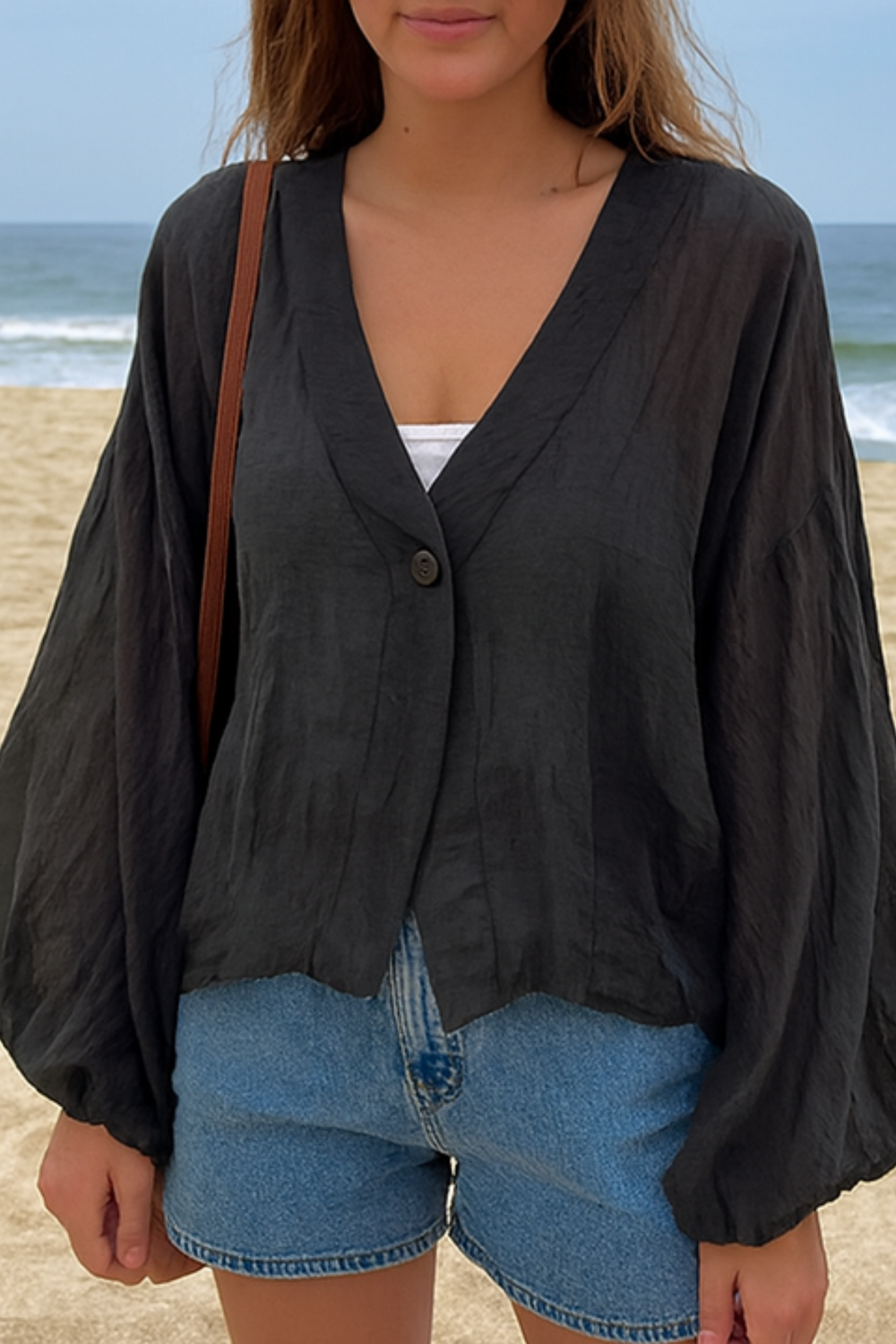 Aella Leinenbluse Black