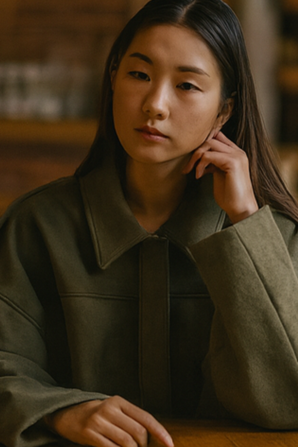 Nala Vintage Oversized Jacket in Green