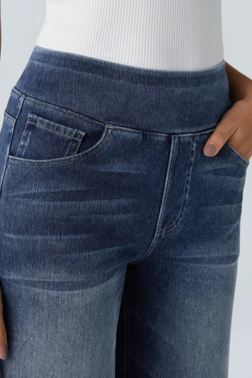 Evanna High-Waist Pants Navy
